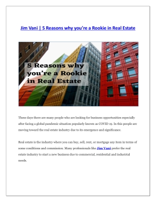 5 Reasons why you’re a Rookie in Real Estate