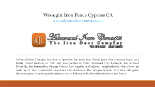 Wrought Iron Fence Cypress CA