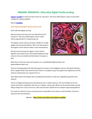 ORGANIC SWADDLES | Macrofast Digital Textile printing