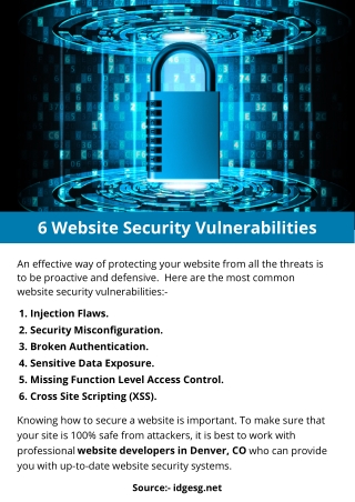6 Website Security Vulnerabilities
