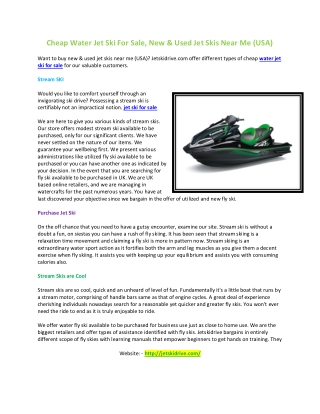Cheap Water Jet Ski For Sale, New & Used Jet Skis Near Me (USA)