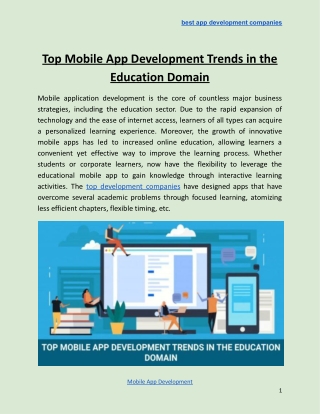 Top Mobile App Development Trends in the Education Domain