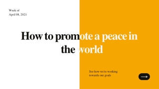 How To Promote a Peace In The World
