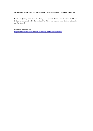 Air Quality Inspection San Diego - Best Home Air Quality Monitor Near Me