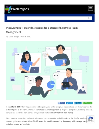 PixelCrayons’ Tips and Strategies for a Successful Remote Team Management