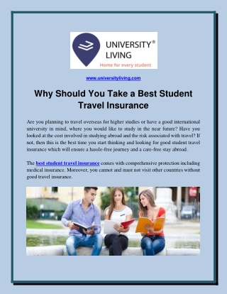 Why Should You Take a Best Student Travel Insurance