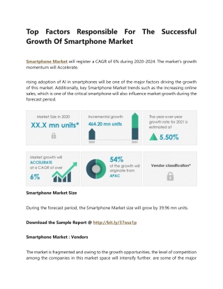 Top Factors Responsible For The Successful Growth Of Smartphone Market