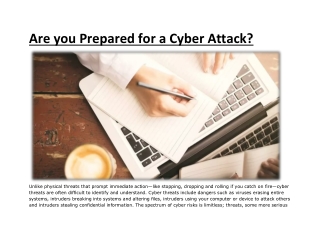 Are you Prepared for a Cyber Attack?