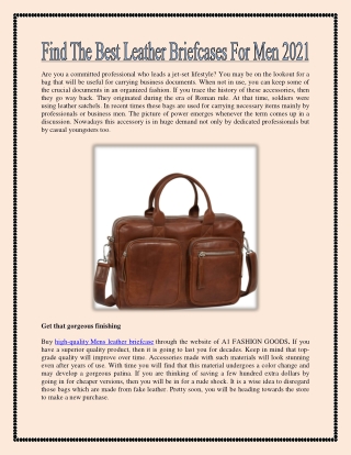 Find The Best Leather Briefcases For Men 2021