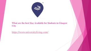 What are the best Stay Available for Students in Glasgow City