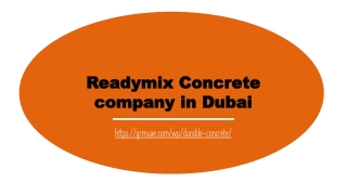 Readymix Concrete company in Dubai