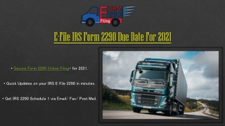 Form 2290 Online | Form 2290 For 2021 | Heavy Vehicle Use Tax | E File 2290