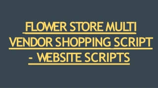 Flower Store Multi Vendor Shopping Script | DOD IT SOLUTIONS