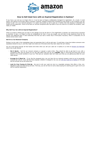 How to Sell Used Cars with an Expired Registration in Sydney?