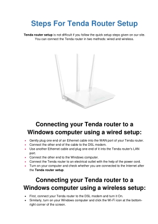 Tenda Router Setup And configuration With Simple Instructions