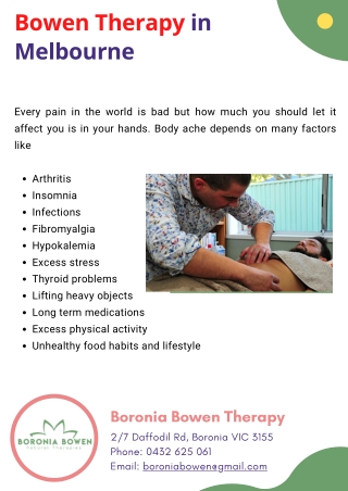 Boronia Bowen Therapy