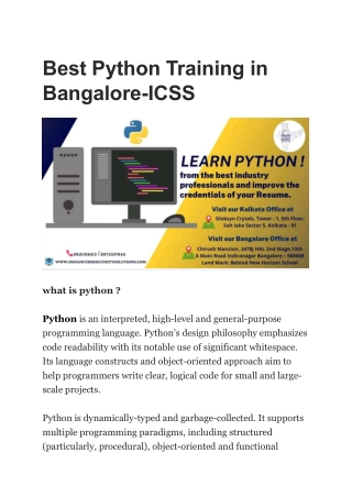 Best Python Training in Bangalore-ICSS