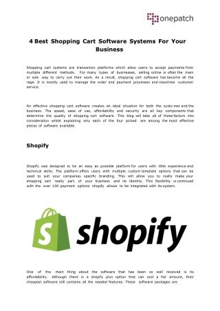 4 Best Shopping Cart Software Systems For Your Business