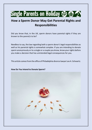 How a Sperm Donor May Get Parental Rights and Responsibilities