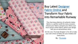 Buy Latest Designer Fabric Online