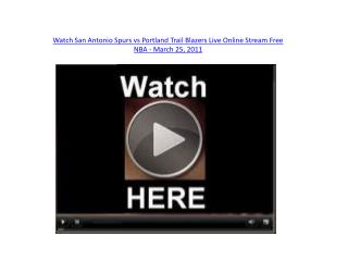 Watch San Antonio Spurs vs Portland Trail Blazers Live Onlin