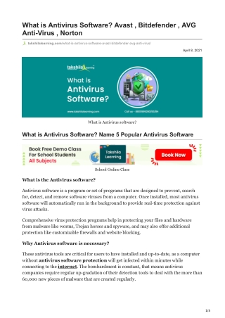 What is Antivirus Software Types of Computer Antivirus Software