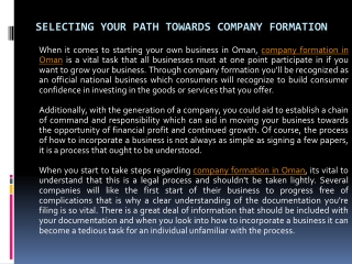 Selecting Your Path Towards Company Formation