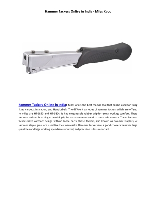 Hammer Tackers Online in India - Miles Kgoc