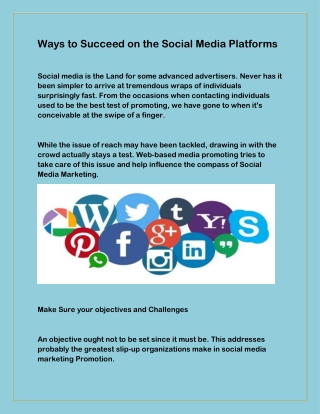 Ways to Succeed on the Social Media Platforms