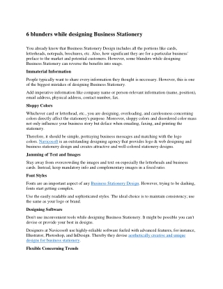 6 blunders while designing Business Stationery