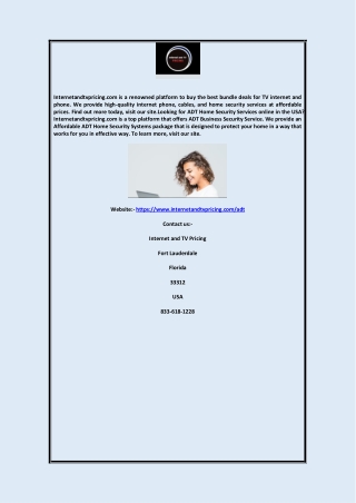 Adt Home Security Services Online USA | Internetandtvpricing.com