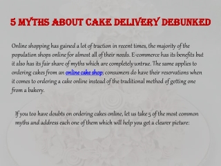 5 myths about cake delivery debunked