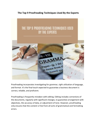 The Top 9 Proofreading Techniques Used By the Experts