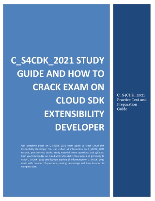 C_S4CDK_2021 Study Guide and How to Crack Exam on Cloud SDK Extensibil