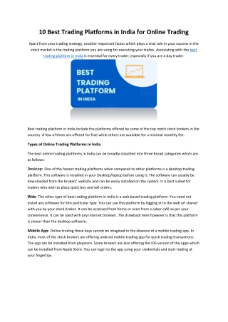 best trading platform in India