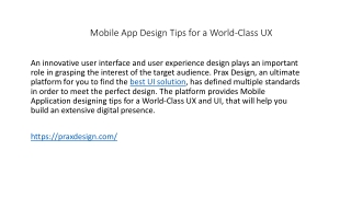 Mobile App Design Tips for a World-Class UX