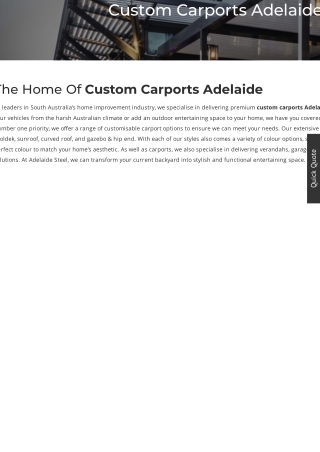 Custom Carports Adelaide