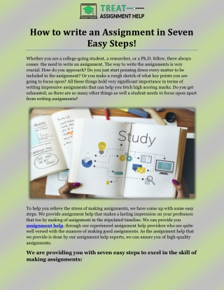How to write an Assignment in Seven easy steps!