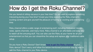 How do I get the Roku Channel?