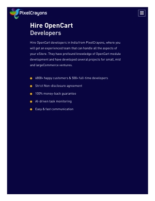 HIRE OPENCART DEVELOPERS IN INDIA | HIRE OPENCART DEVELOPERS