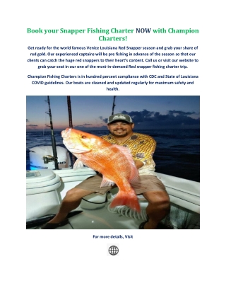 Book your Snapper Fishing Charter NOW with Champion Charters!