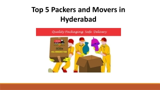 Top 5 Packers and Movers in Hyderabad