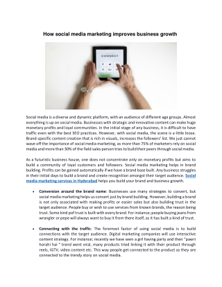 How social media marketing improves business growth