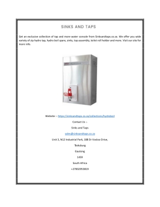 Hydroboil Supplier in South Africa | Sinksandtaps.co.za