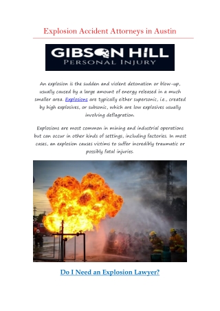 Explosion Accident Attorneys in Austin