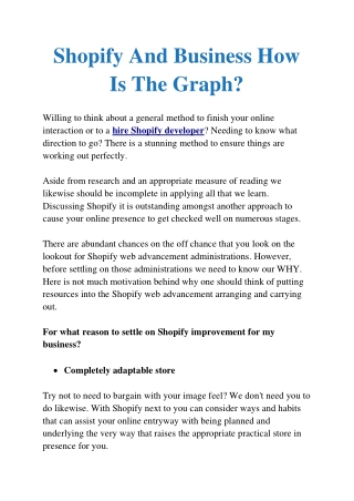 Shopify And Business How Is The Graph?
