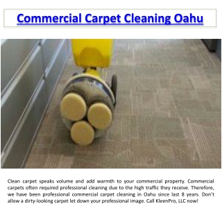 Commercial Carpet Cleaning Oahu