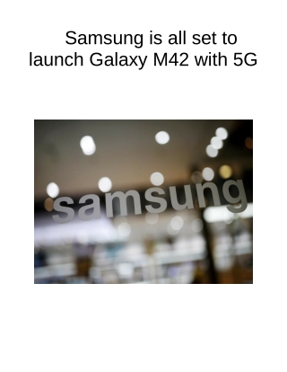 Samsung is All Set to Launch Galaxy M42 With 5G