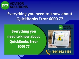 Best Ways to Rectify QuickBooks desktop error 6000-77