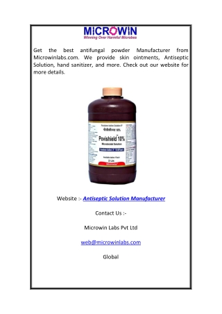 Antiseptic Solution Manufacturer | Microwinlabs.com